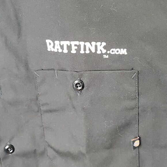 Dickies Rat Fink Mechanic Shirt Mens Black Size 2XL - Picture 7 of 13